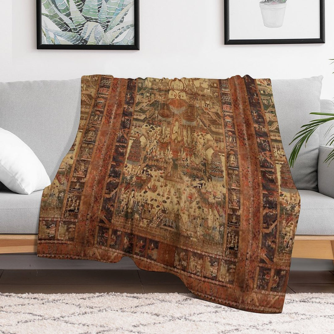 Buddhist Taima Mandala 46 Anti-pilling Throw Blanket