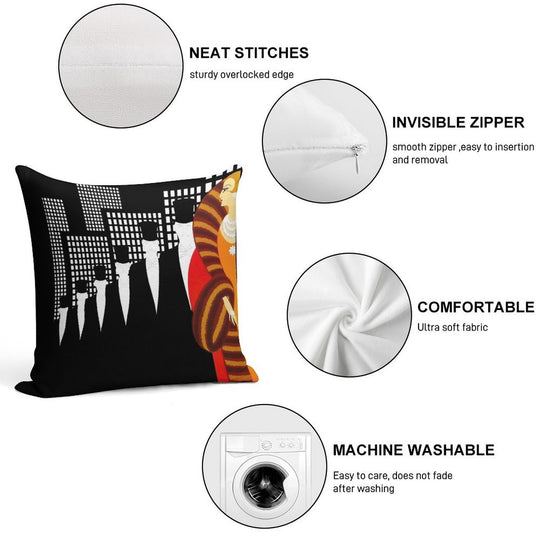 Sophisticated Art Deco Cosmopolitan Fashion Art Soft Reinforced Edging Throw Pillow