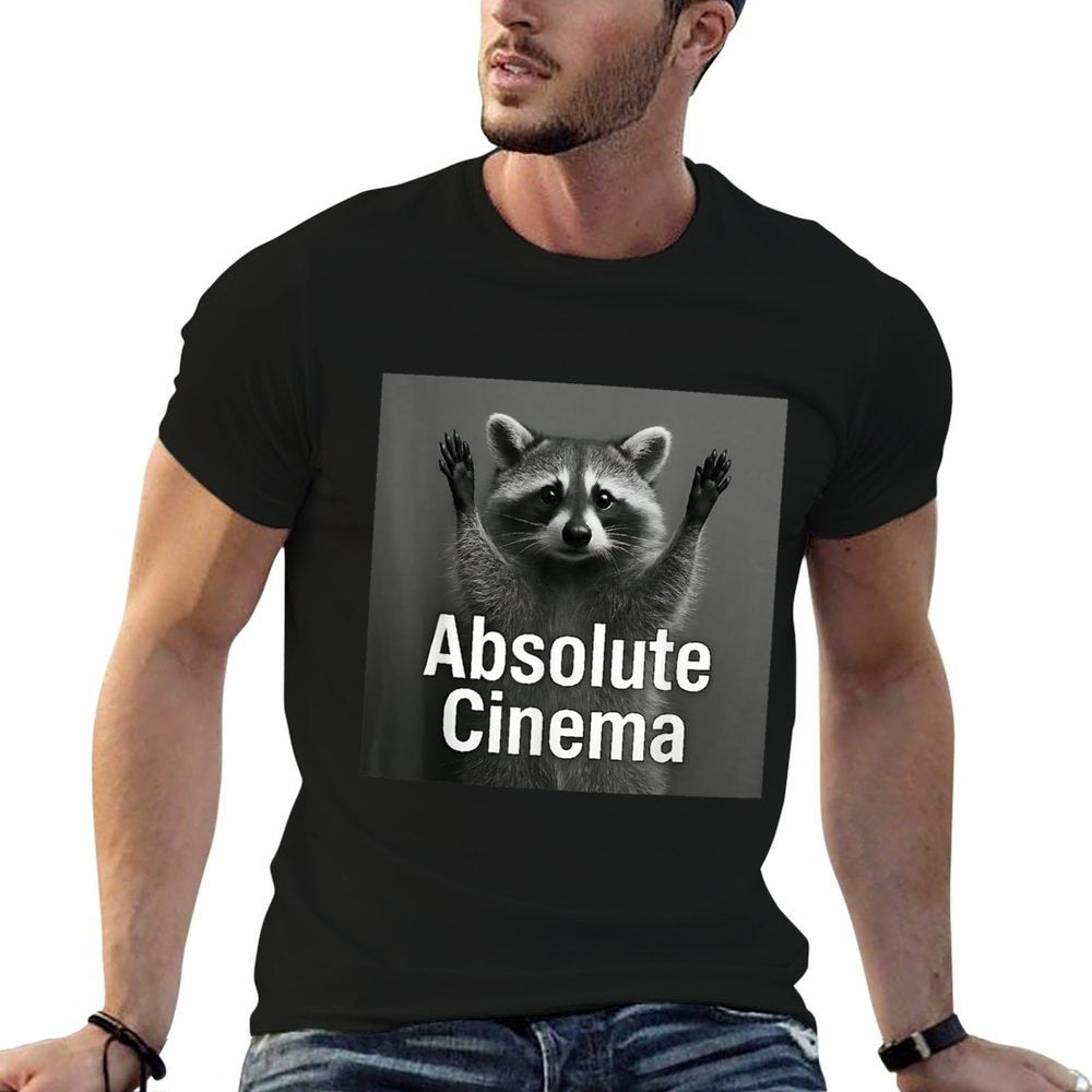 Absolute Cinema Raccoon Funny Meme  Wrinkle-resistant T-Shirt
