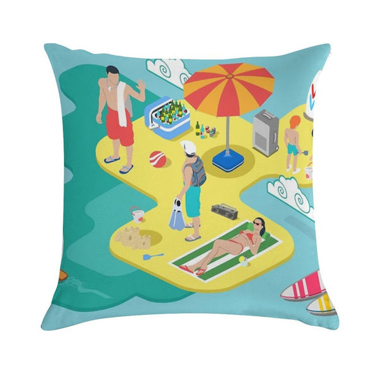 Beach Life - Summer Holidays Soft Multiple Sizes Throw Pillow