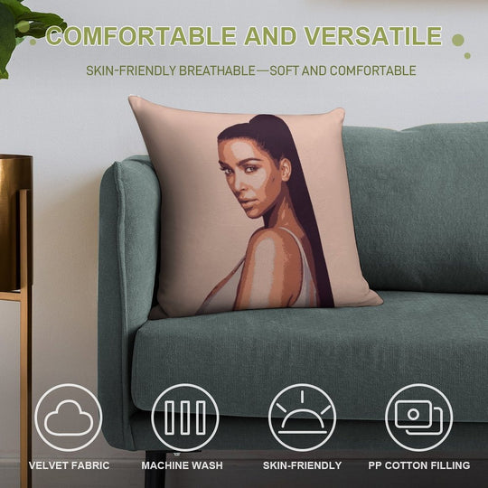 Kim Kardashian Exclusive Merch Soft Reinforced Edging Throw Pillow