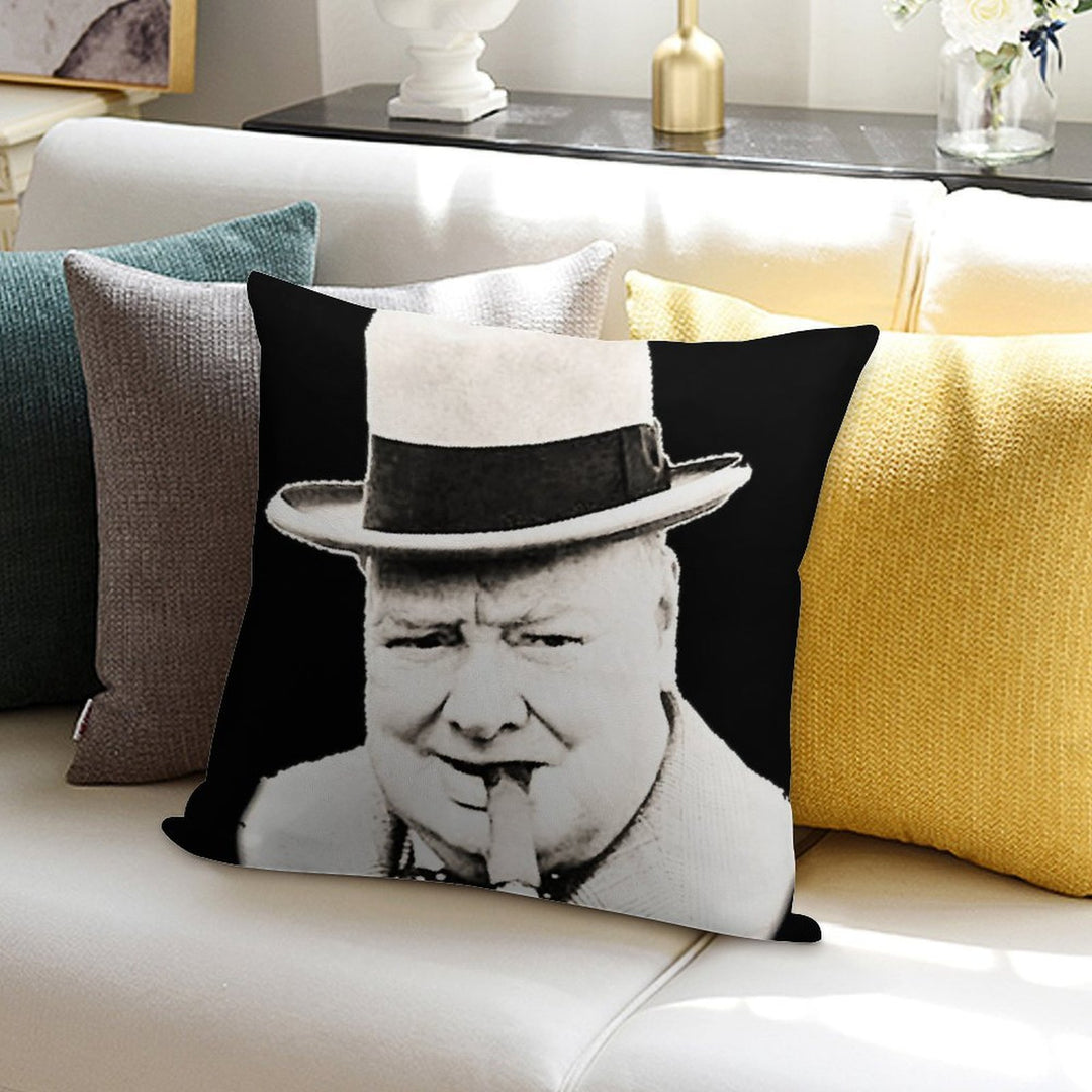 Wiston Churchill Face Soft Multiple Sizes Throw Pillow