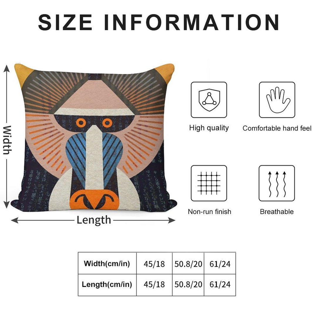 Mandrill Soft Short Plush Fabric Throw Pillow