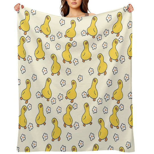 Cute Duck Pattern Perfect For Duck Owners Premium Throw Blanket