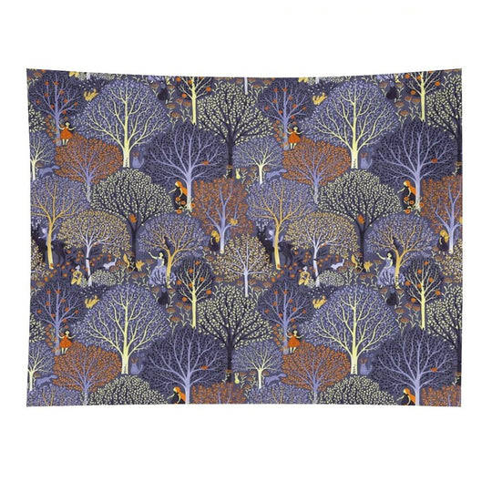 Magical Forest in Blue Tapestry