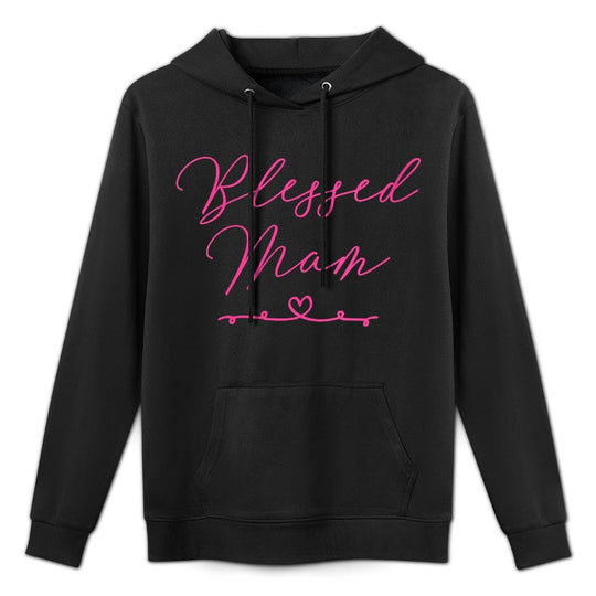 Womens Blessed Mam Shrink-Resistant Hoodie