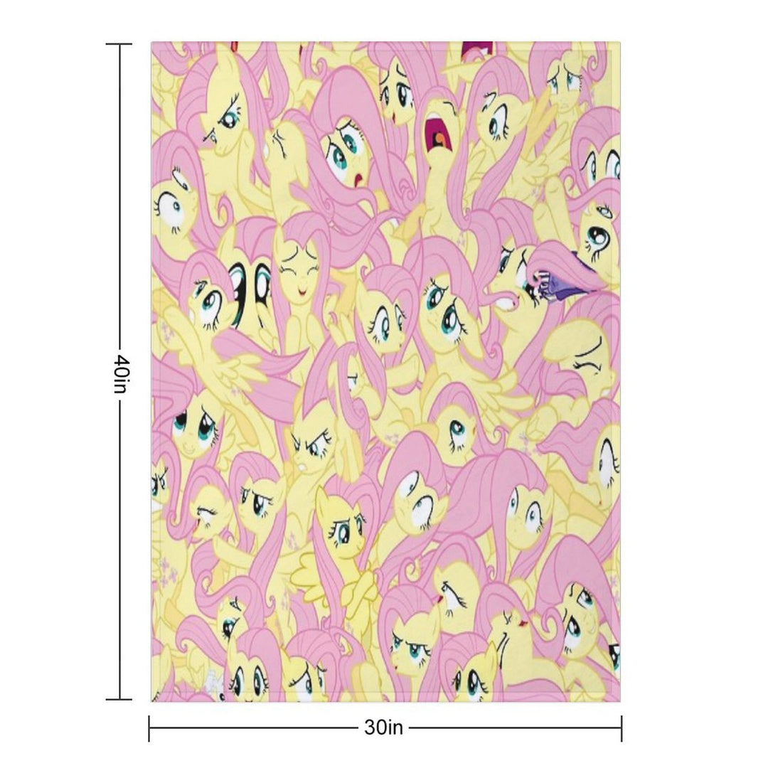 Fluttershy Mess Travel-friendly Throw Blanket