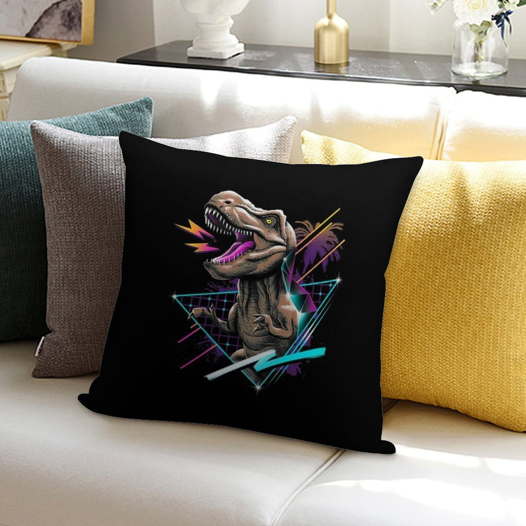 Rad T-Rex Soft Short Plush Fabric Throw Pillow