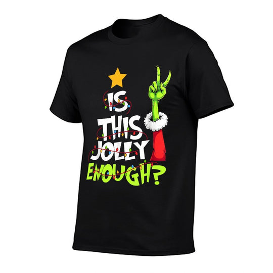 Is This Jolly Enough Funny Christmas Light Men Women  Heathered Texture T-Shirt