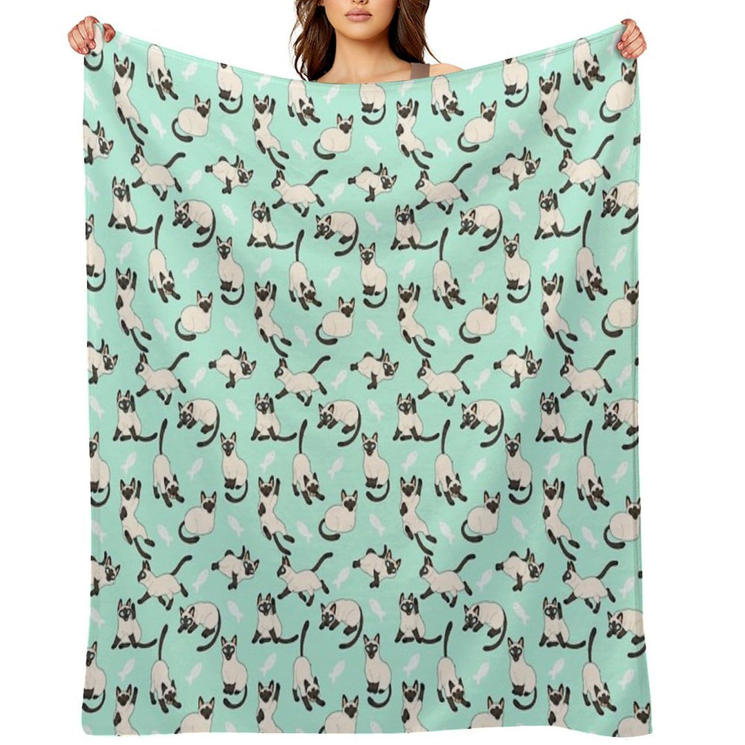 Siamese Cats Quick-dry Throw Blanket