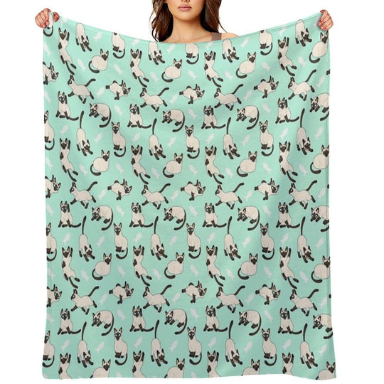 Siamese Cats Quick-dry Throw Blanket
