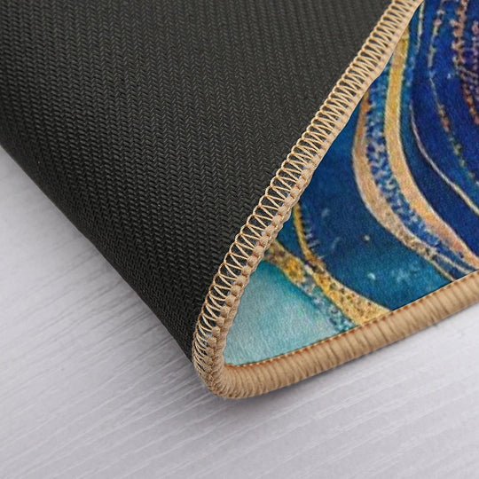 Octopus OceanTales Watercolor Sea Gold Modern Artwork Painting  Easy To Clean Bath Mat