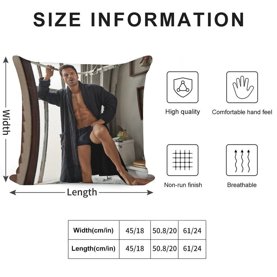 Sebastian Stan Soft Warmth Comfort Throw Pillow