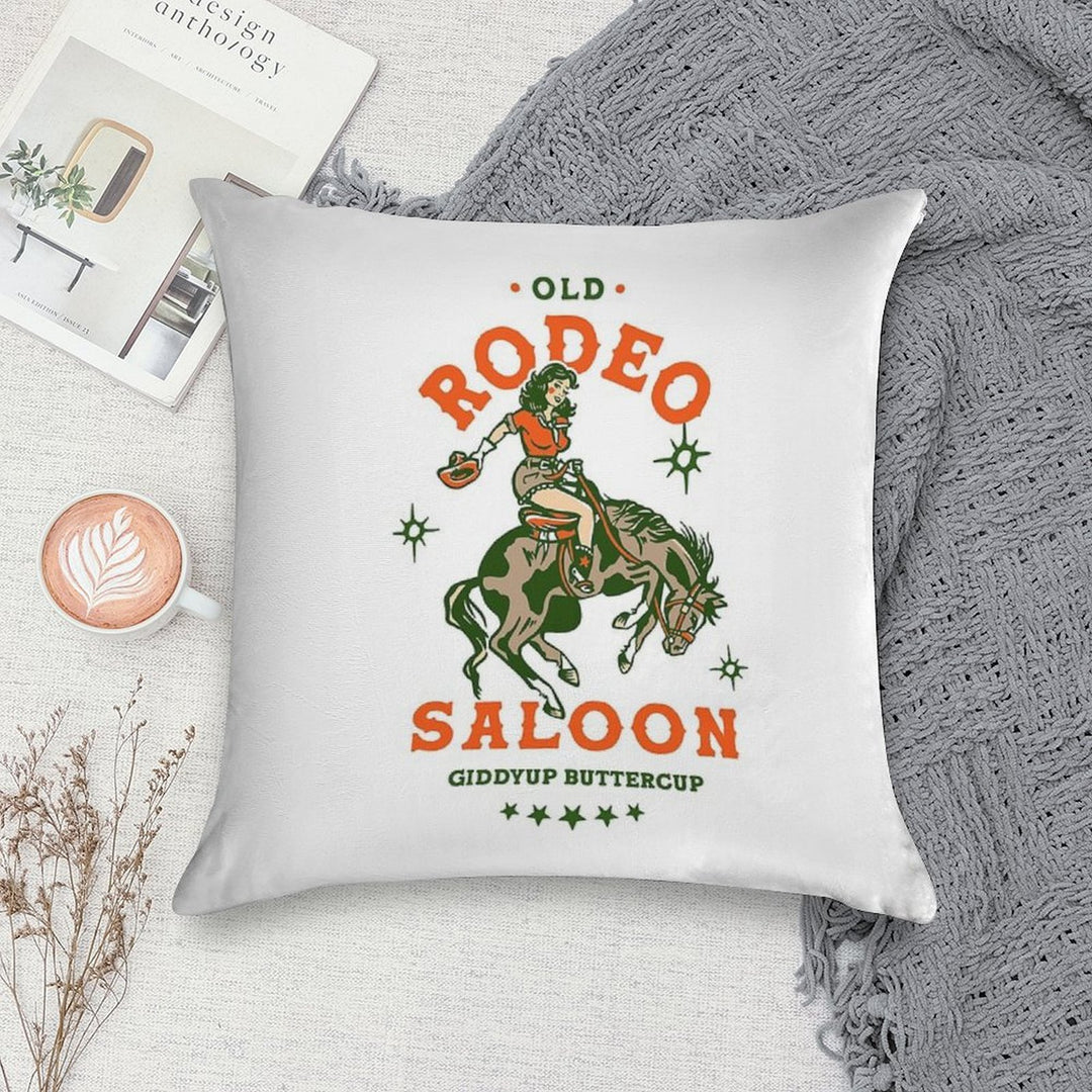 Old Rodeo Saloon Giddyup Buttercup. Vintage Cowgirl Pinup Soft Bedroom Essential Throw Pillow
