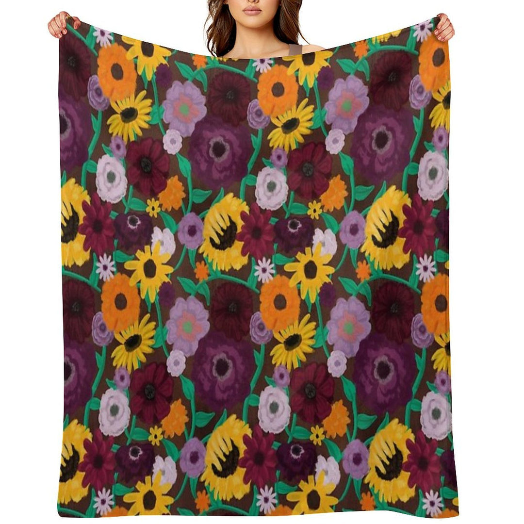Surprise Song Piano Flowers  Acoustic Set Velvety-soft Throw Blanket