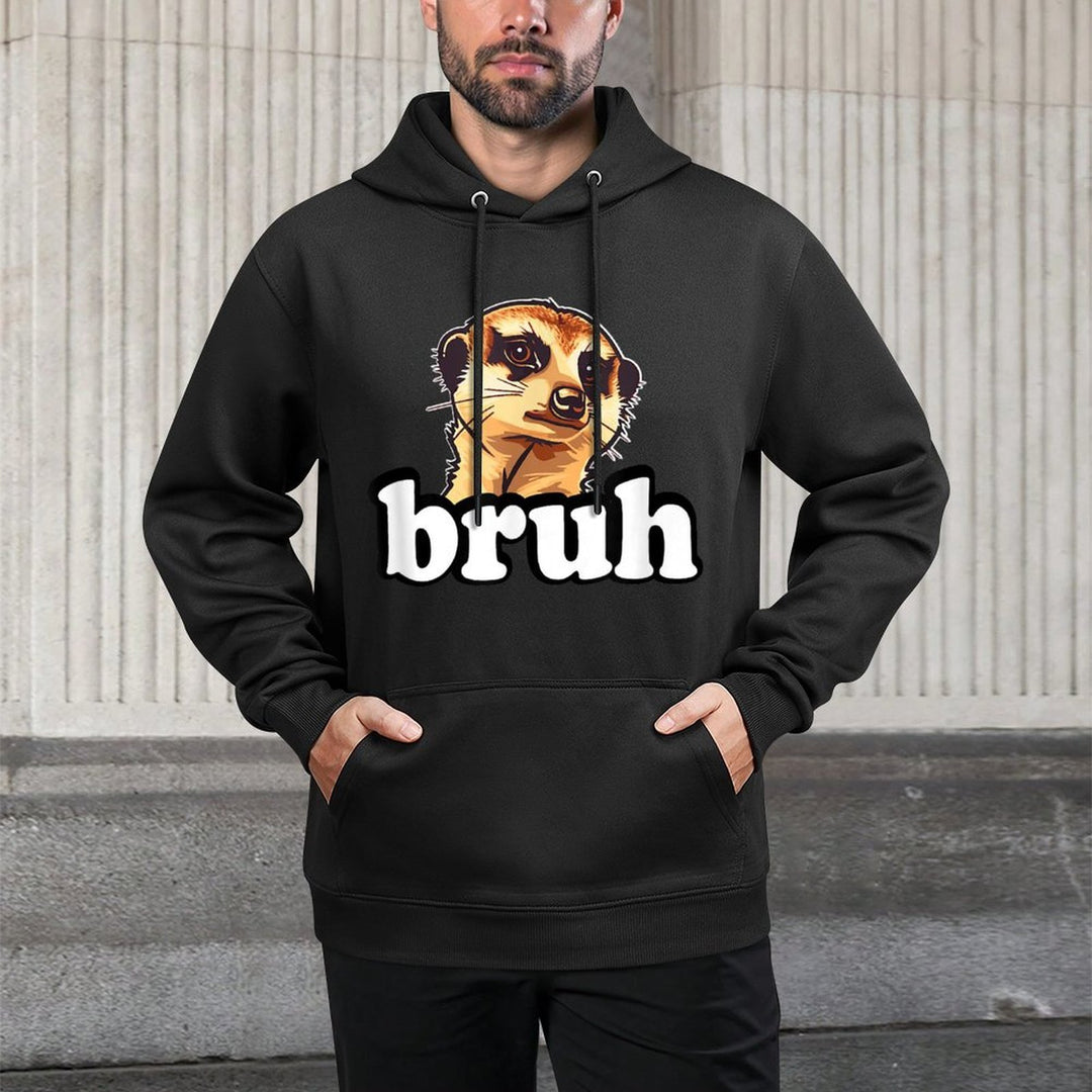 Funny Meme Bruh Kids Meerkat Lover Shrink-Resistant Hoodie