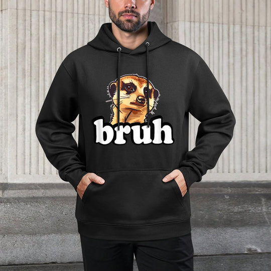 Funny Meme Bruh Kids Meerkat Lover Shrink-Resistant Hoodie
