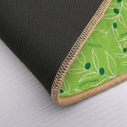 Green Olive Pattern  Pet-Safe Bath Mat