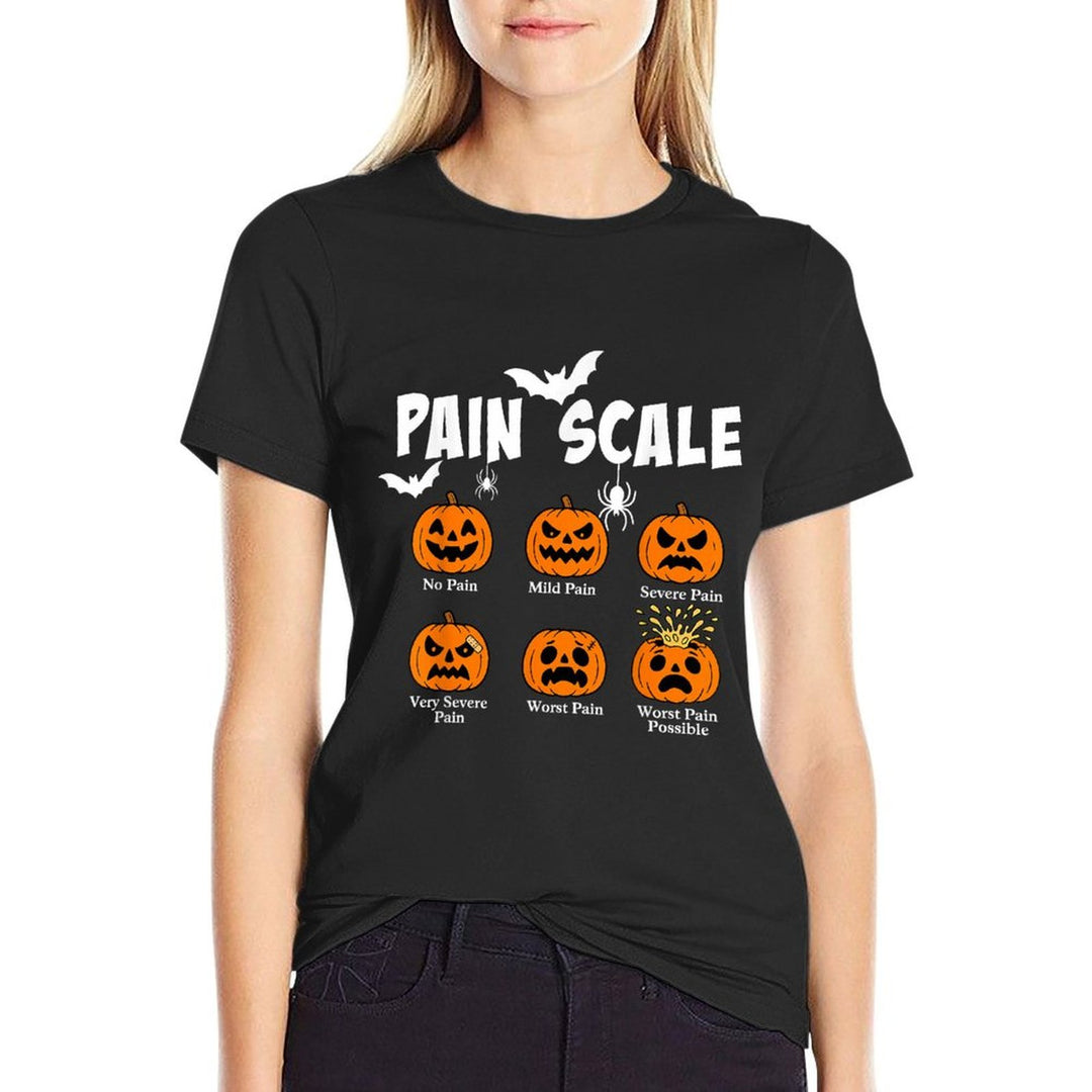 Pain Scale Spooky Pumpkin Fall Halloween Trauma Nurse Triage  Odor-resistant T-Shirt