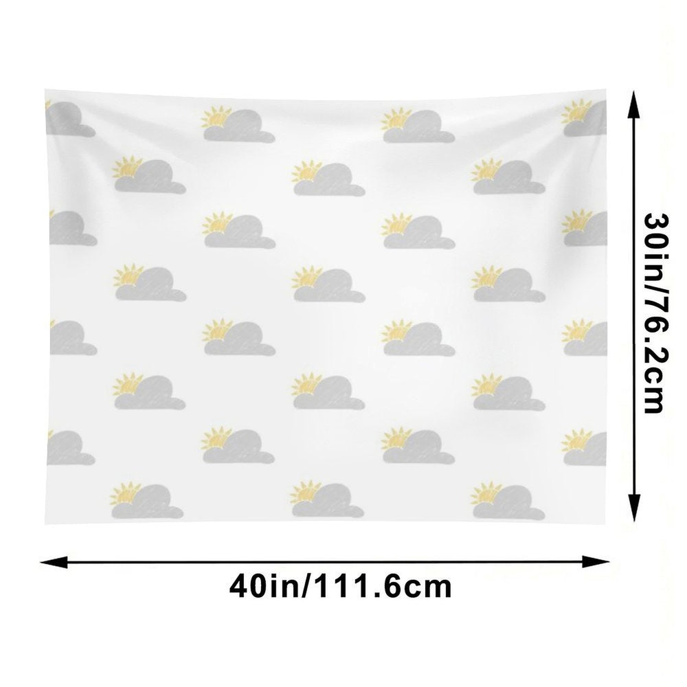 Sunny Grey Skies Sketch  Pattern Tapestry