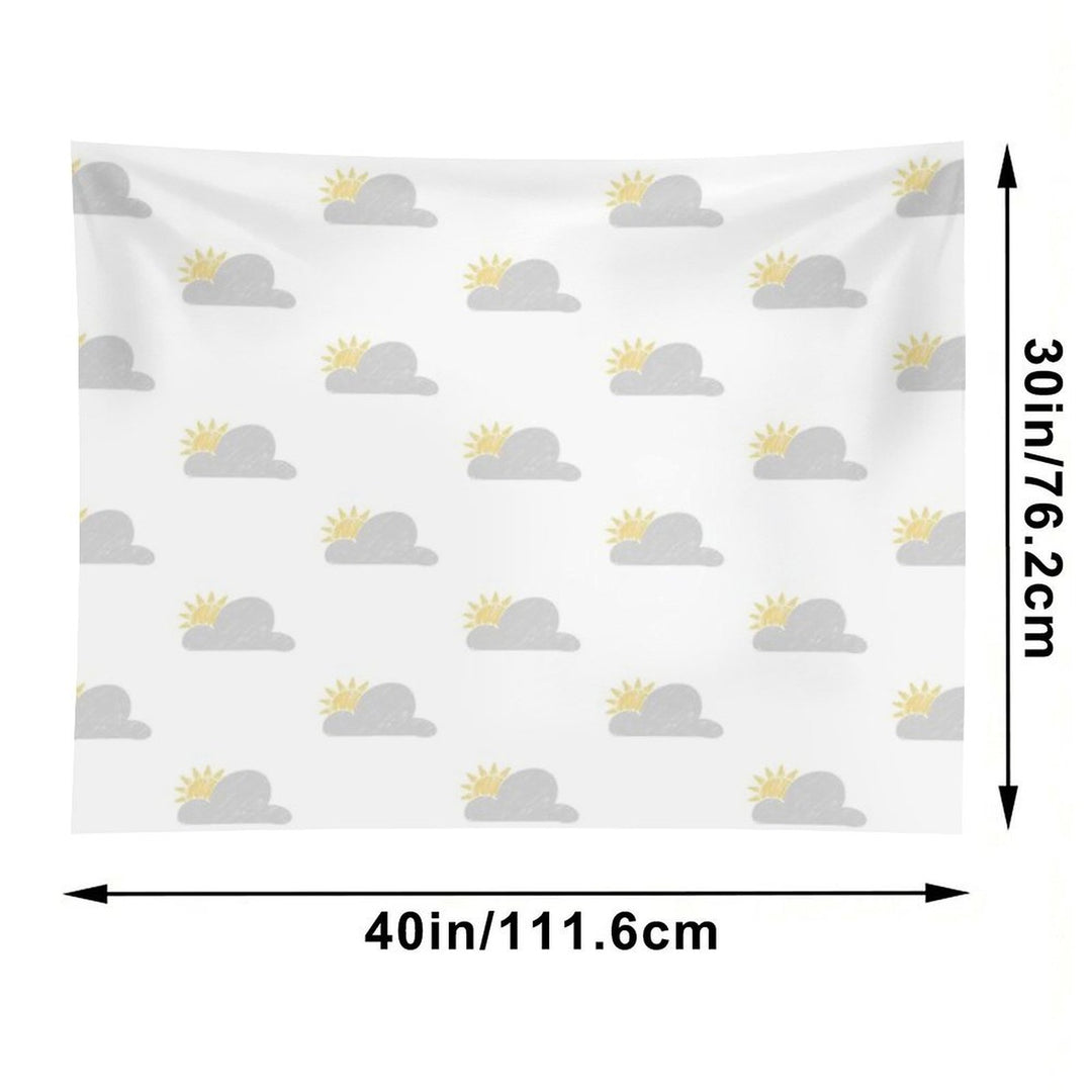 Sunny Grey Skies Sketch  Pattern Tapestry
