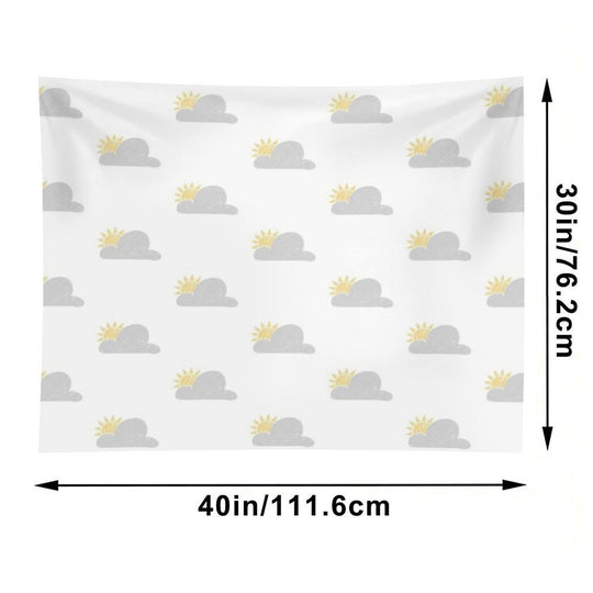 Sunny Grey Skies Sketch  Pattern Tapestry