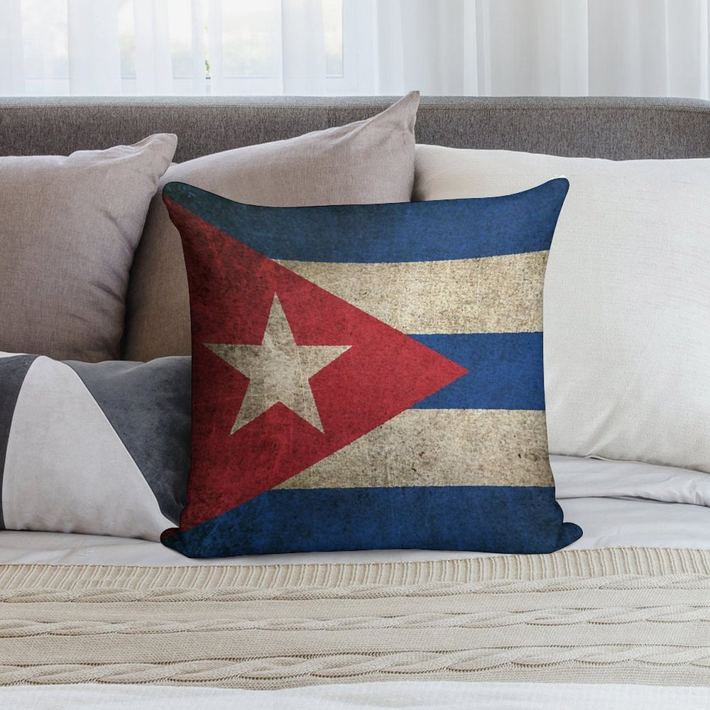 Old And Worn Distressed Vintage Flag of Cuba Soft Ultra-Soft Texture Throw Pillow