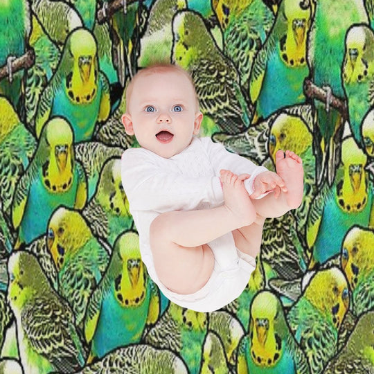 Budgie Pattern Travel-friendly Throw Blanket