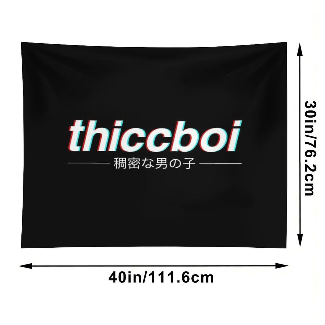 Aesthetic Japanese Thicc Boi Logo Tapestry