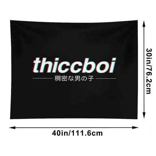Aesthetic Japanese Thicc Boi Logo Tapestry