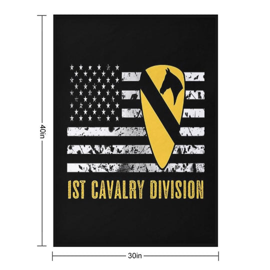 1st Cavalry Division (Distressed Flag) Velvety-soft Throw Blanket