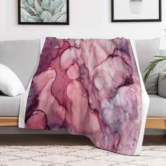 Liquid Mauve Abstract Compact Throw Blanket