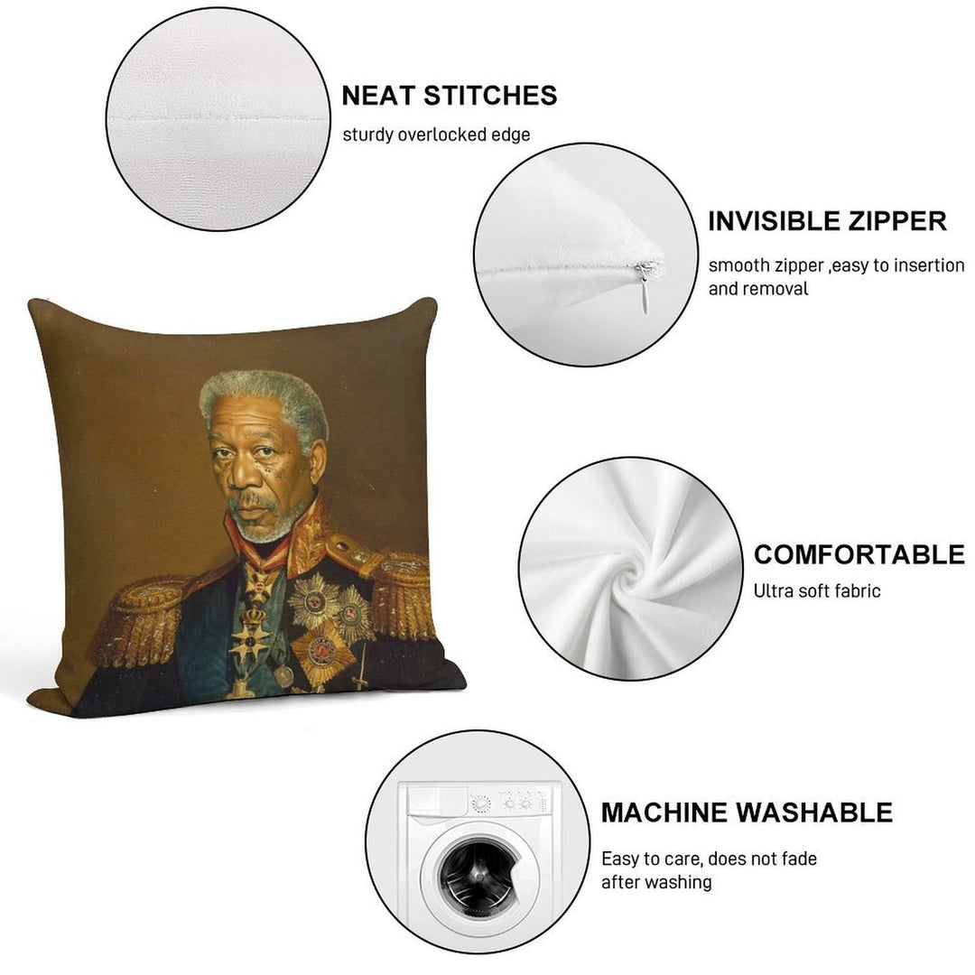 Morgan Freeman - Replaceface Soft Fade-Resistant Throw Pillow