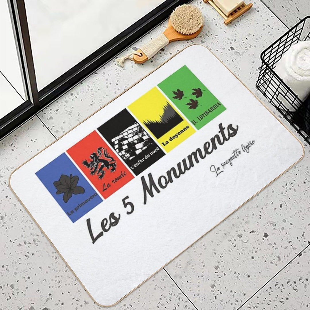 The 5 Cycling Monuments  Repositionable Bath Mat
