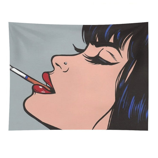 Smoking Girl Tapestry