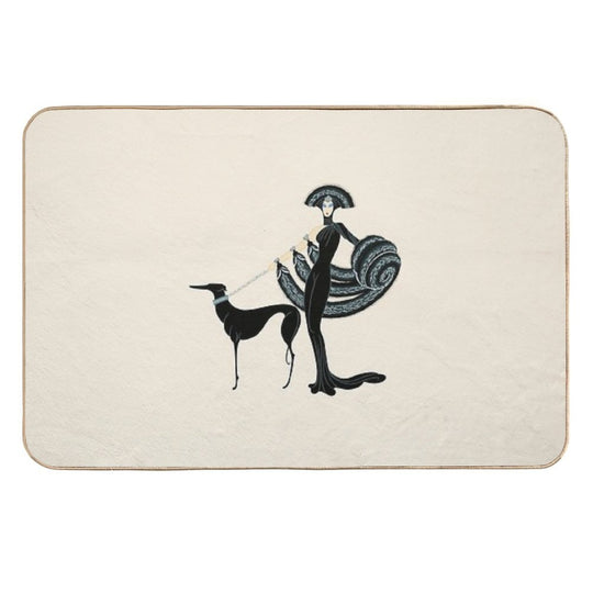 Erté - At The Theatre Suite, Symphony in Black  Easy Maintenance Bath Mat