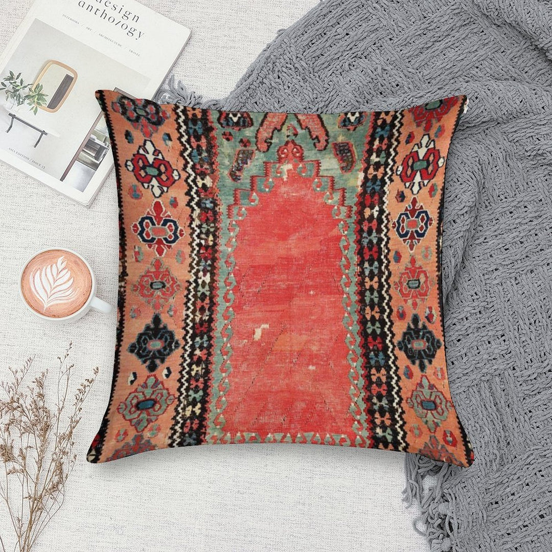 Sivas  Antique Cappadocian Turkish Niche Kilim Print Soft Washable Throw Pillow