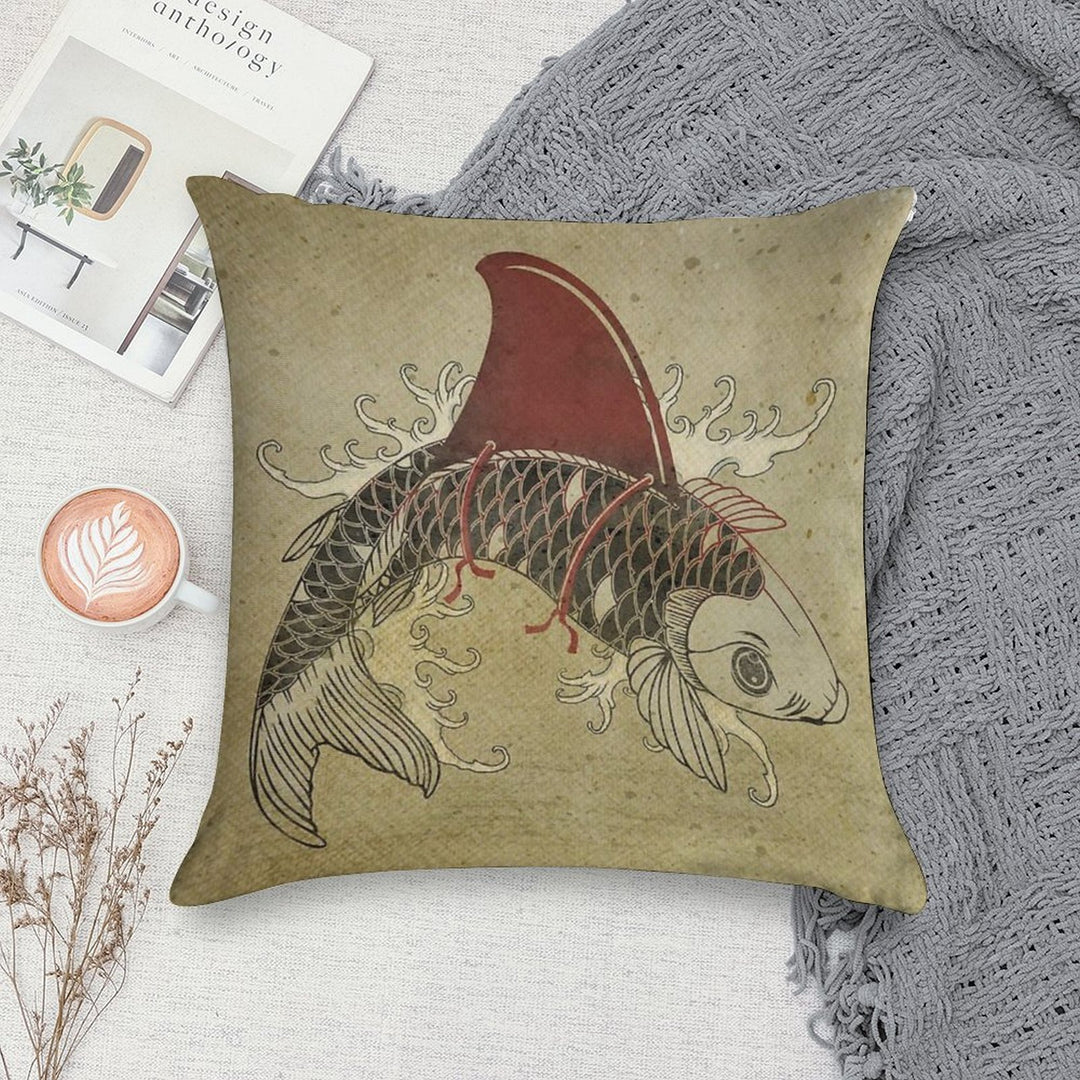 Koi Shark Fin 03 Soft Multiple Sizes Throw Pillow