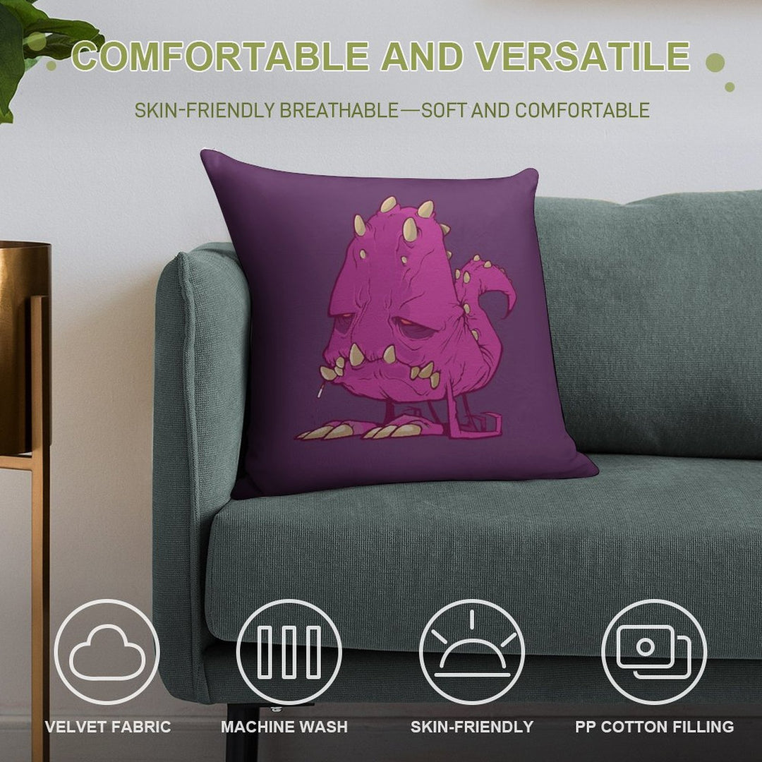 Monster-vector Soft Multiple Sizes Throw Pillow