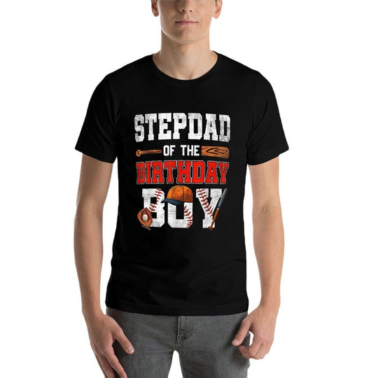 Stepdad Of The Birthday Boy Baseball Bday Family  Soft T-Shirt