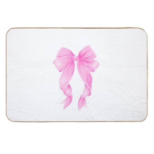 Cute Pink Bow  Toxin-Free Bath Mat