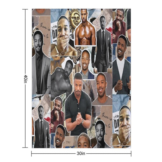 Michael B. Jordan Photo Collage Premium Throw Blanket