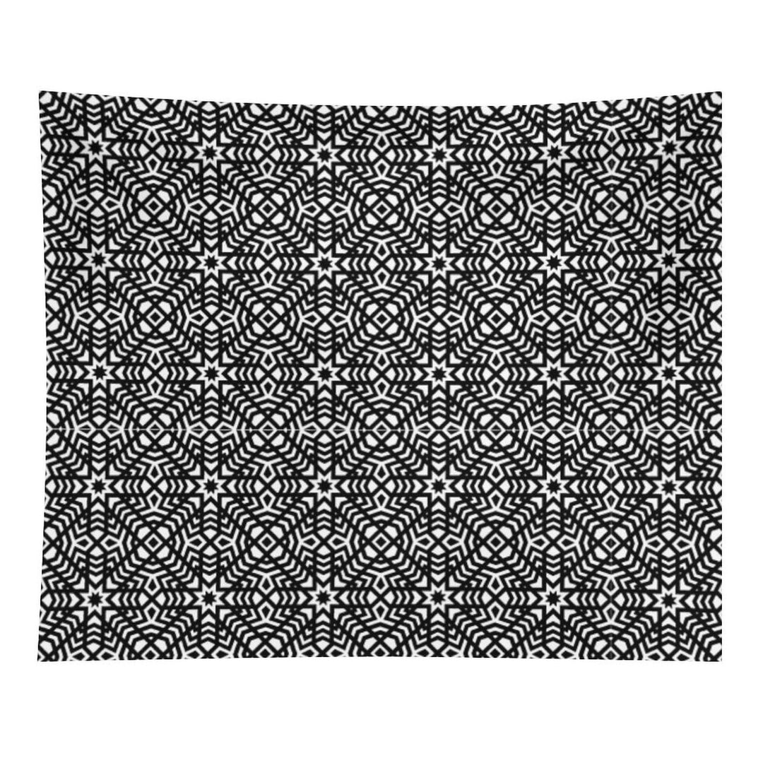 B&W Intricate Ornament – Elegant Monochrome Pattern Tapestry