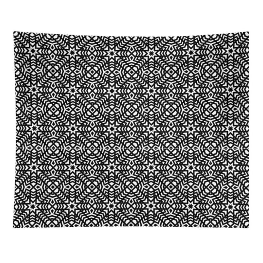 B&W Intricate Ornament – Elegant Monochrome Pattern Tapestry