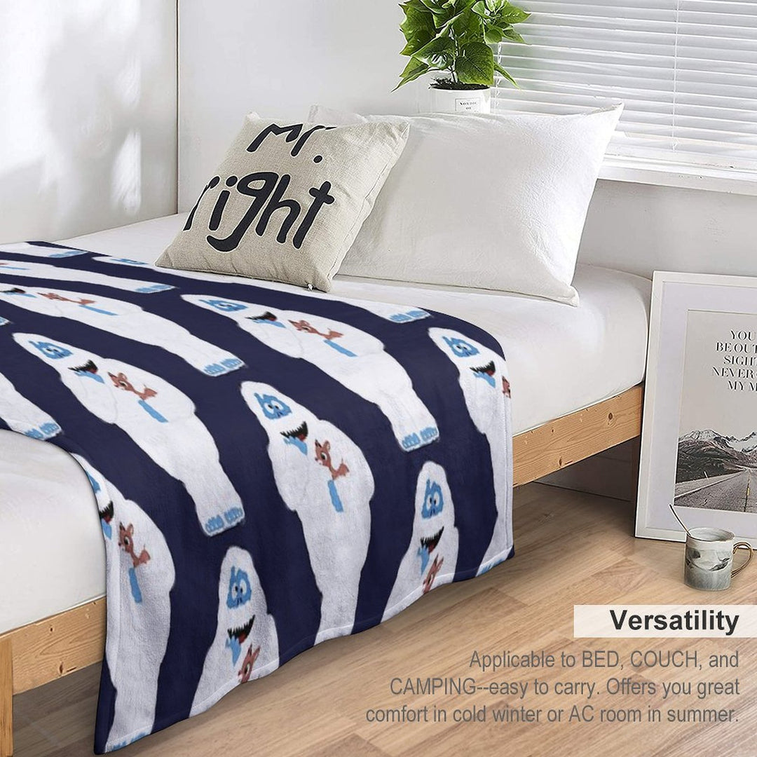 Classic Christmas Abominable Snowman with Rudolph © GraphicLoveShop Compact Throw Blanket