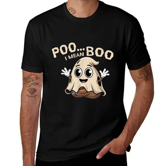 Poop Emoticon Poo Ghost Halloween Costume Kid Poo I Mean Boo  Trendy Pattern T-Shirt