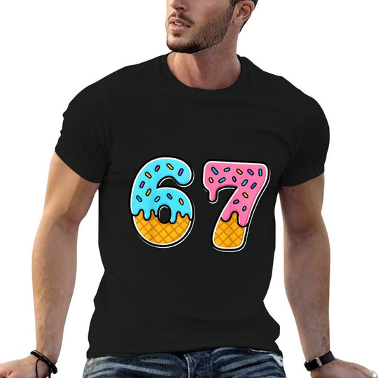 67 Ice Cream Drip Meme Funny Trendy Meme for Men Women Comfortable T-Shirt