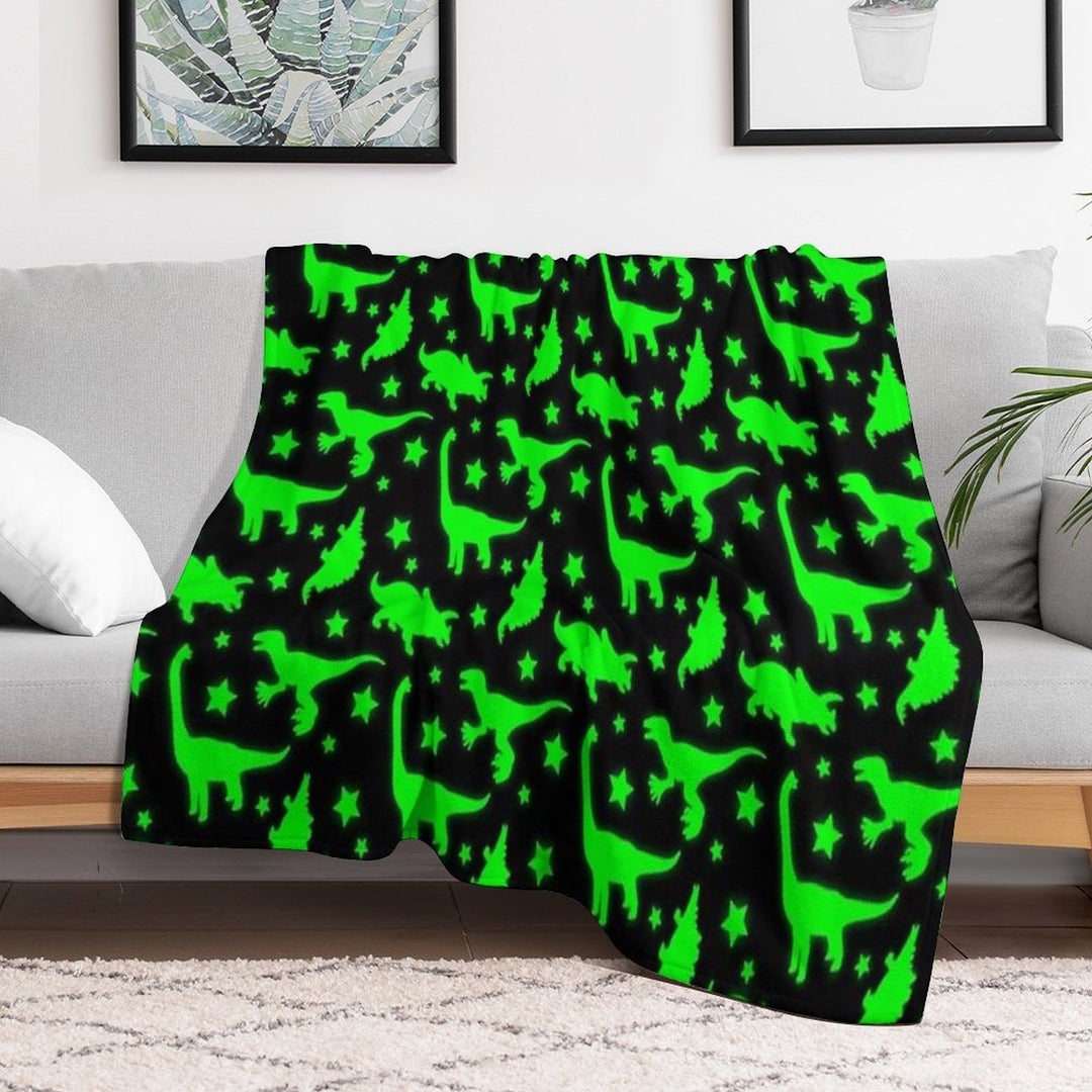 Glowing Dinosaurs (Does Not Glow in The Dark) Travel-friendly Throw Blanket