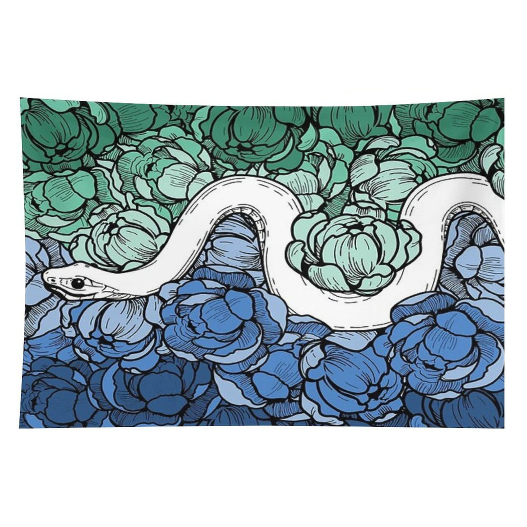 Seafoam Peony Garden Tapestry