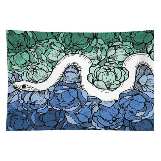 Seafoam Peony Garden Tapestry